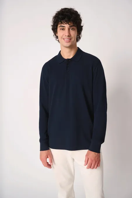 Polo piqué LSL homme