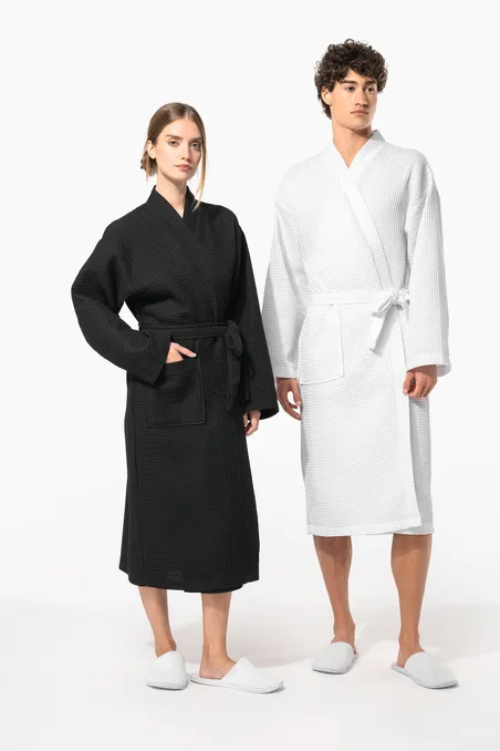 Peignoir kimono nid d'abeille