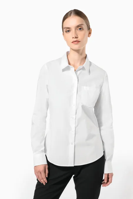 Chemise popeline manches longues femme