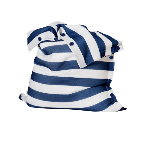 Pouf déhoussable à rayures